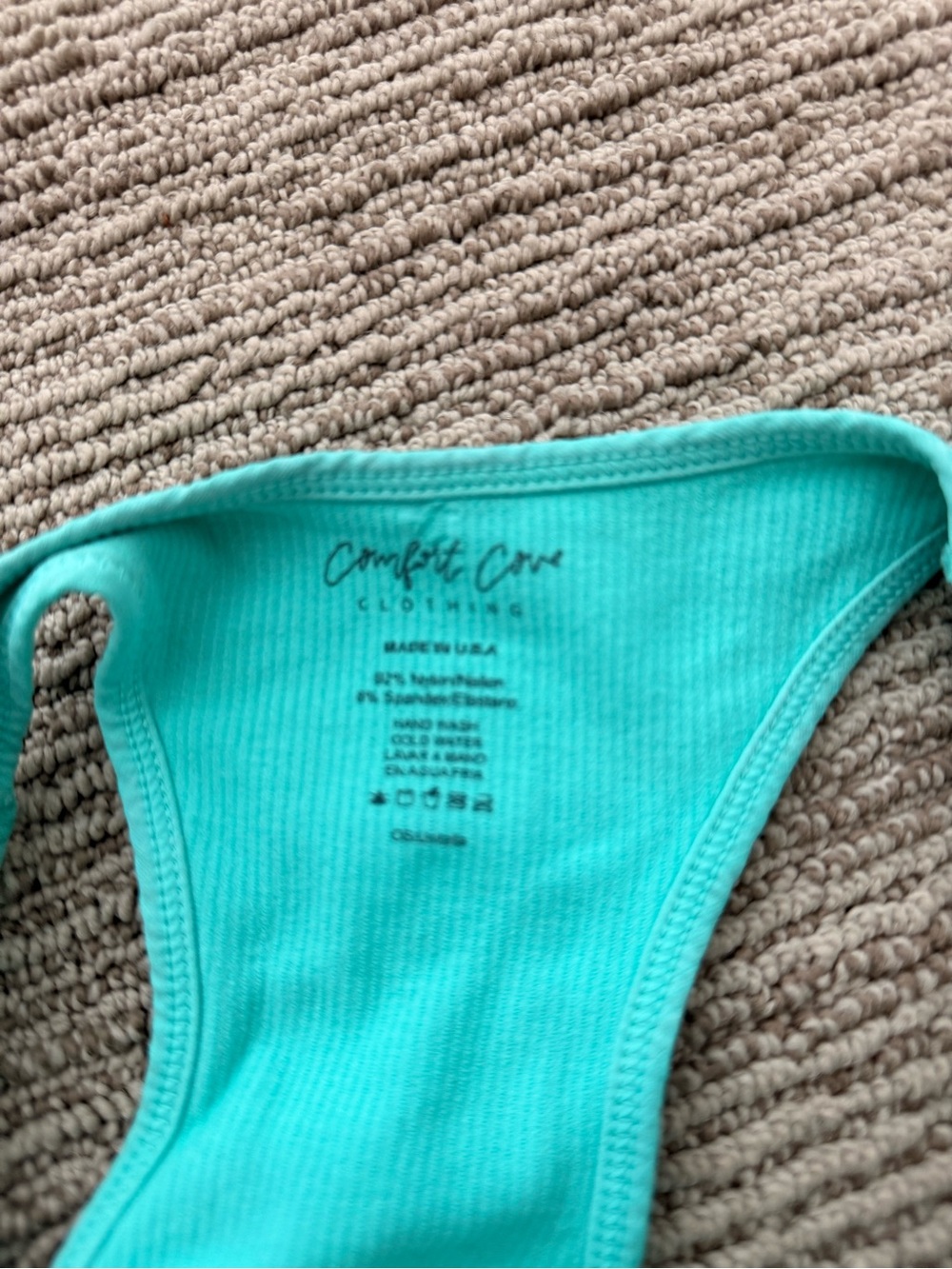 Comfort Code Teal Ribbed Racerback Tank Top - Picture 2 of 2